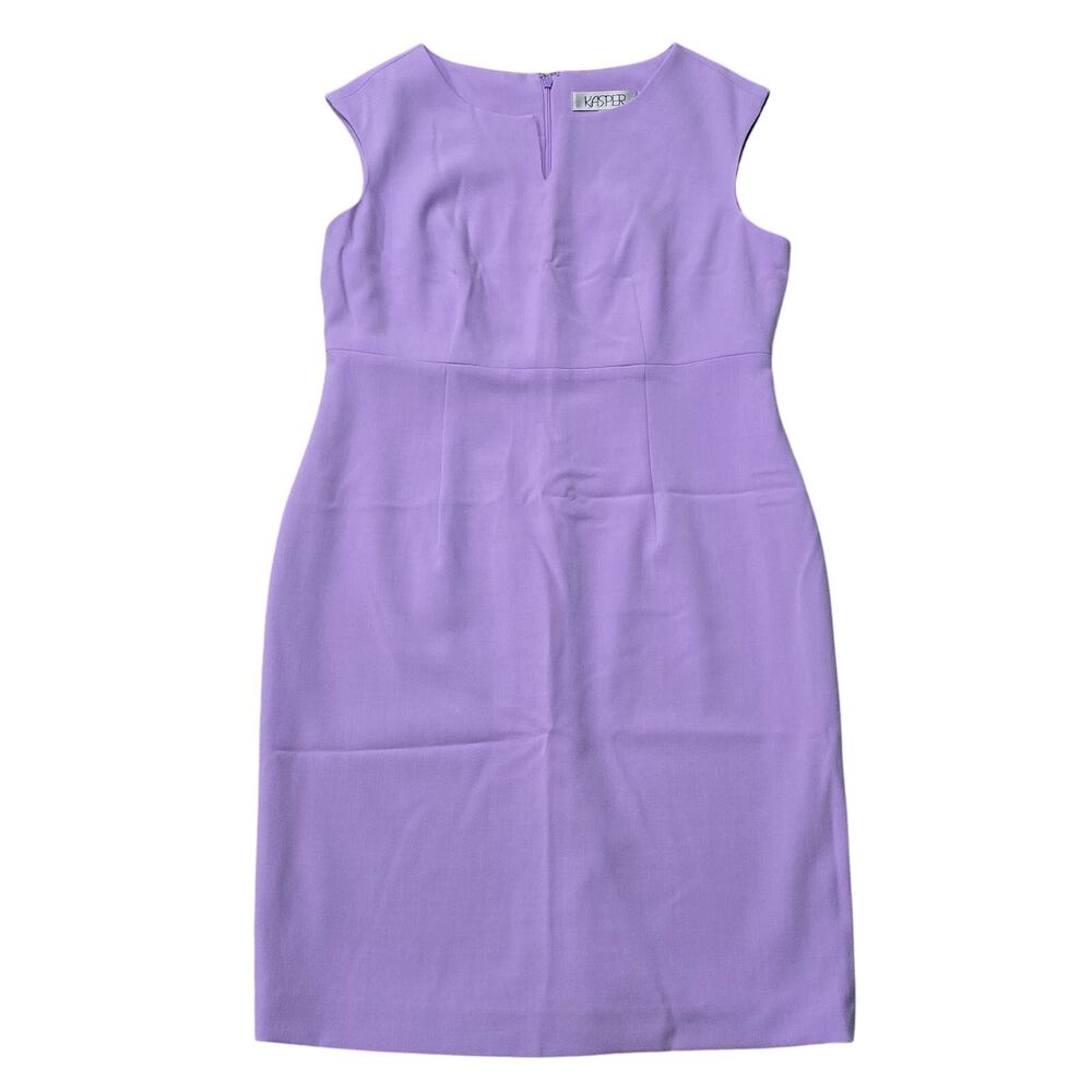 Kasper Lavender Purple Sleeveless Sheath Midi Dress